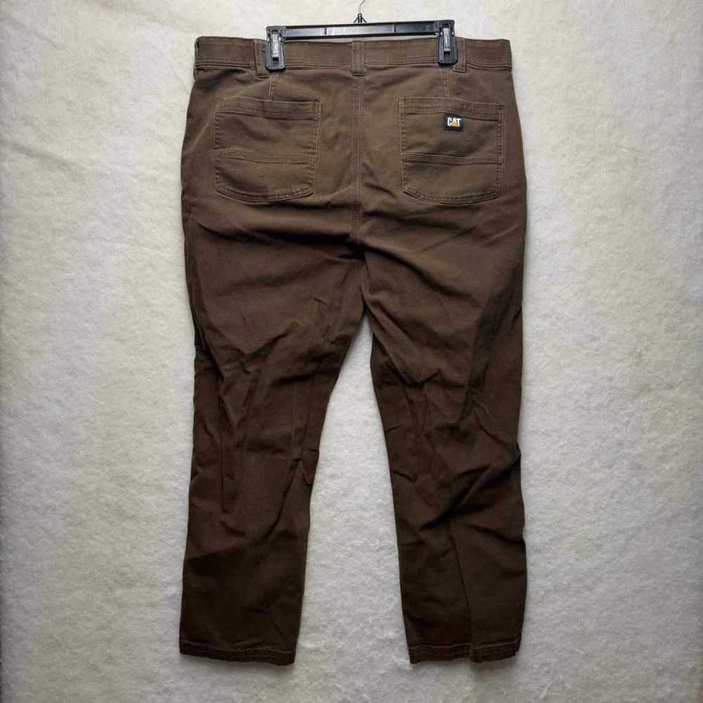 CAT Caterpillar Men's Work Pants 40x30 Brown Canvas Utility Cargo - Picture 7 of 7